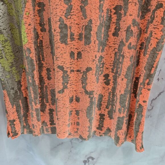 Jamie Sadock Shirt Womens XXL Pink Brown Zip Ripple Crinkle Textured Snake Rib - Picture 7 of 9